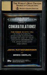 2013 Star Wars Galactic Files 2 Autograph John Ratzenberger Auto BGS 9.5/10